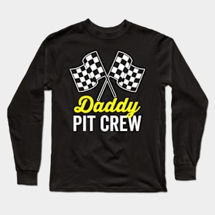 Daddy Pit Crew Shirt for Racing Party Costume (Dark) Long Sleeve T-Shirt